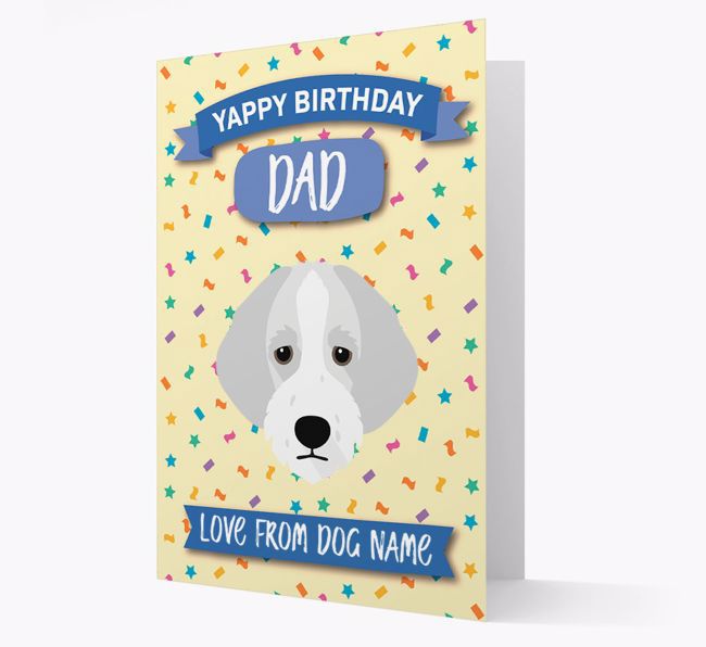 Personalised Card 'Yappy Birthday Dad' with {breedCommonName} Icon